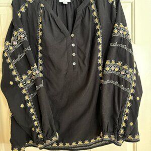 J. Jill Pure Jill  Black Popover L NWOT